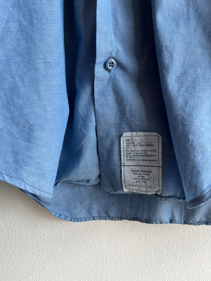 Vintage 1970’s USN Chambray Button Up Shirt - La Lovely Vintage