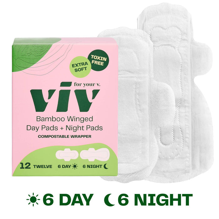Viv Bamboo Winged Pads - Plant-Based Day & Night Pads