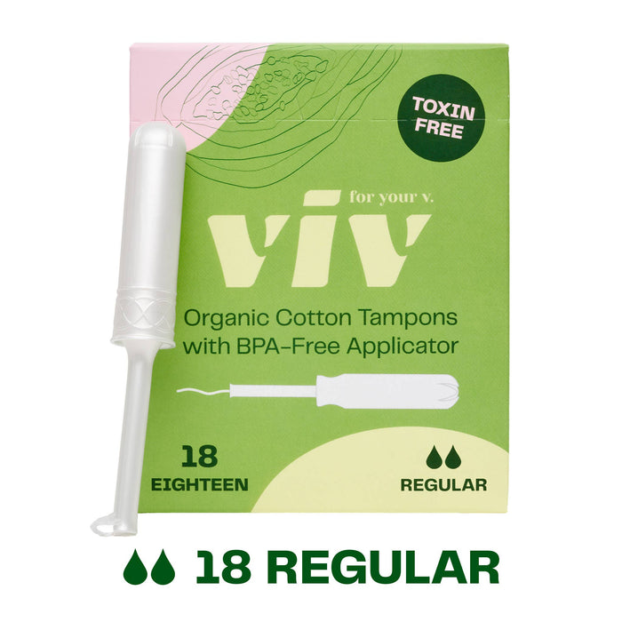 Viv Organic Cotton Tampons - 100% Toxin-Free, BPA-Free