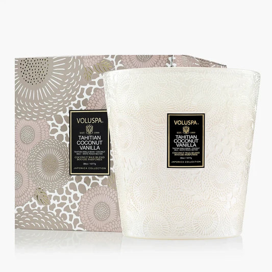 Voluspa Tahitian Coconut Vanilla 3 Wick Hearth Candle