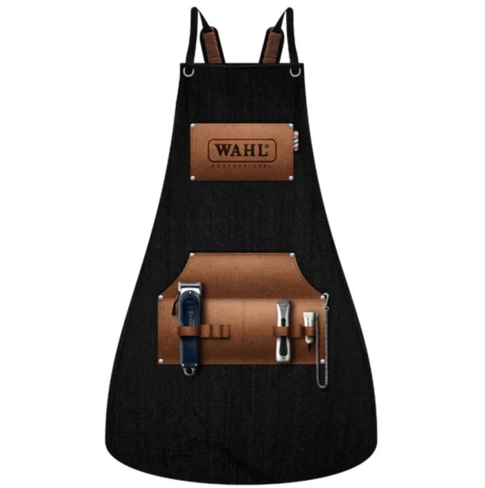 WAHL BARBER APRON- TAN LEATHER POUCH