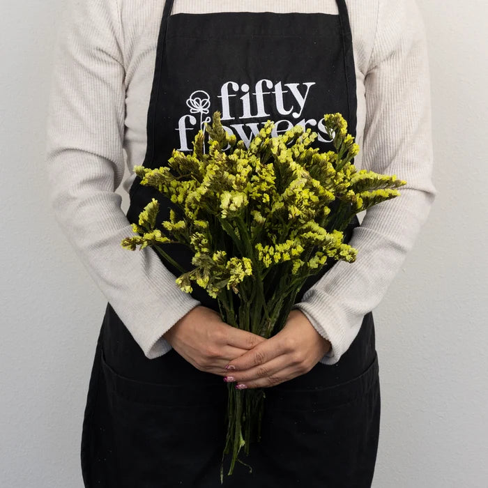 Wasabi Tinted Statice Flower Apron - Image