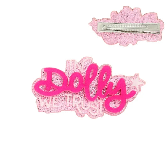 Western Dolly Theme Acrylic Alligator Hair Clip