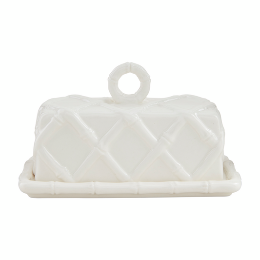 White Bamboo Butter Dish