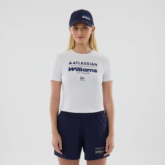 The model is wearing this Womens Atlassian Williams F1 Team T-Shirt in white. 1