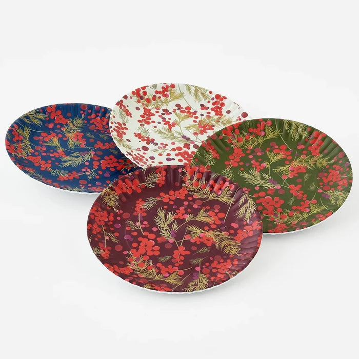 Winter Berries 9" Melamine "Paper" Plate