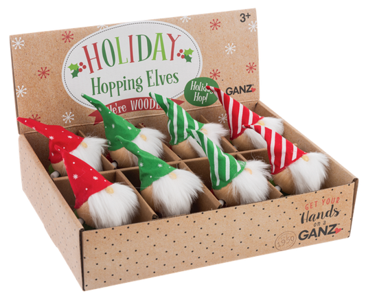 Wooden Hopping Elves