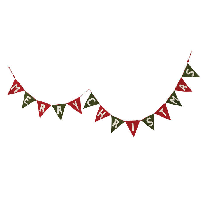 Wool Felt "Merry Christmas" Pennant Banner