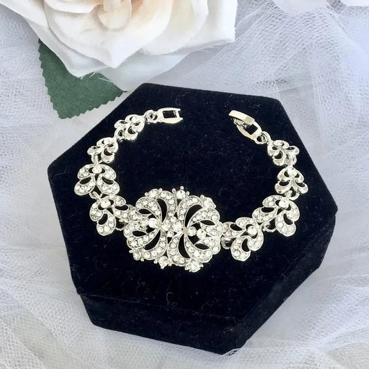 Wedding Jewelry - Cubic Zirconia Bridal Bracelet - Available in Silver and Gold