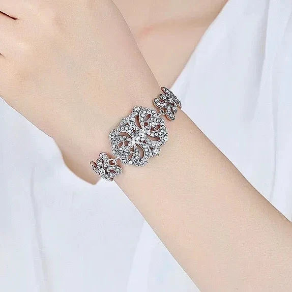 Wedding Jewelry - Cubic Zirconia Bridal Bracelet - Available in Silver and Gold