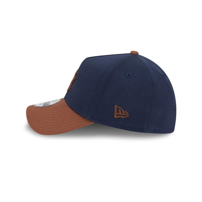 Pictured is this MLB Blueberry Tiramisu New York Yankees 39THIRTY A-Frame Stretch Fit cap in navy & brown. 5