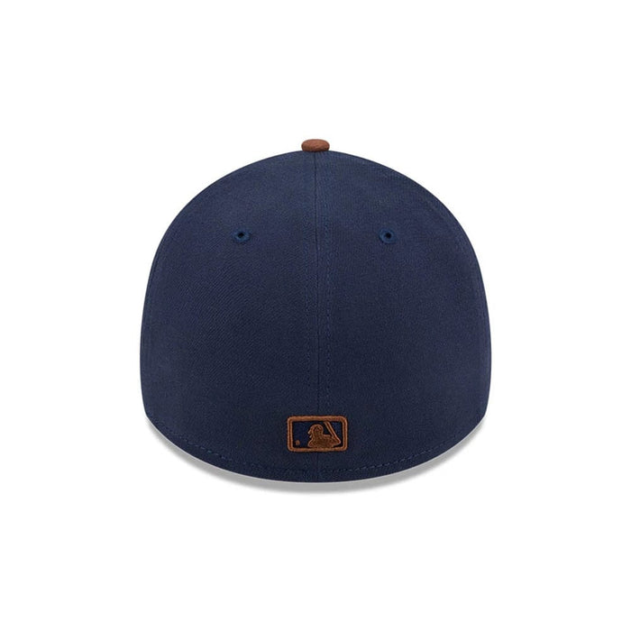 Pictured is this MLB Blueberry Tiramisu New York Yankees 39THIRTY A-Frame Stretch Fit cap in navy & brown. 7