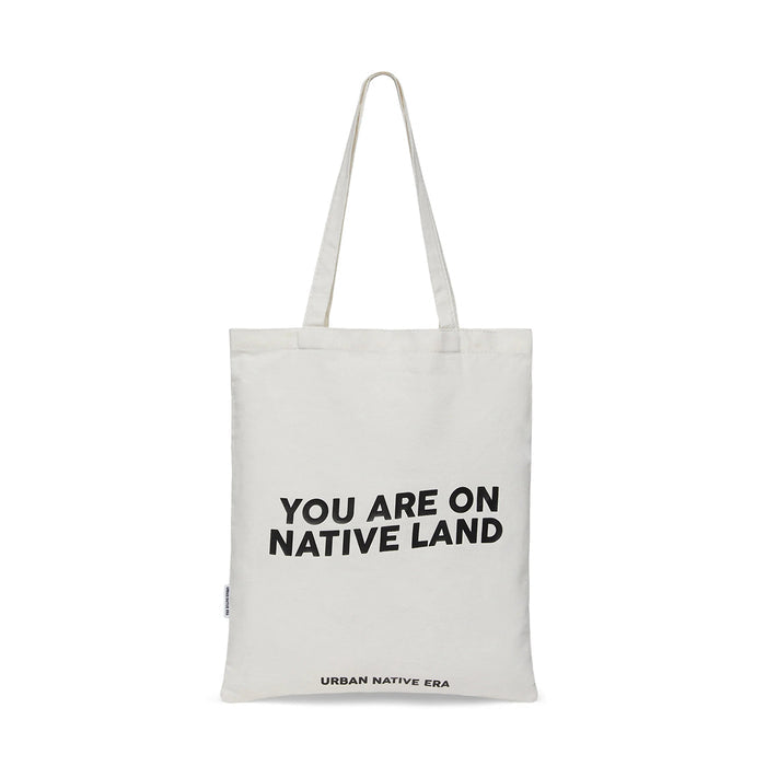 "You Are On Native Land" Recycled Tote Bag