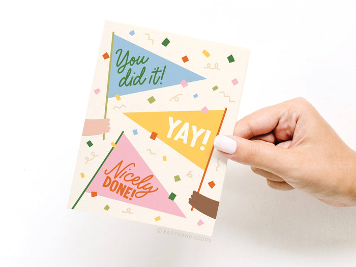 You Did It Pennant Flags Greeting Card
