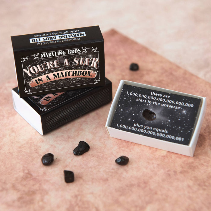 Marvling Bros Brothers You're a Star in a Matchbox Meteorite Chip Gift Encouragement Present happy mail made in england uk
