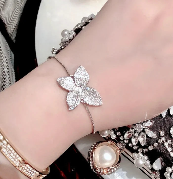 Wedding Jewelry - CZ Adjustable Bridal Bracelet - Available in Silver, Rose Gold and Yellow Gold