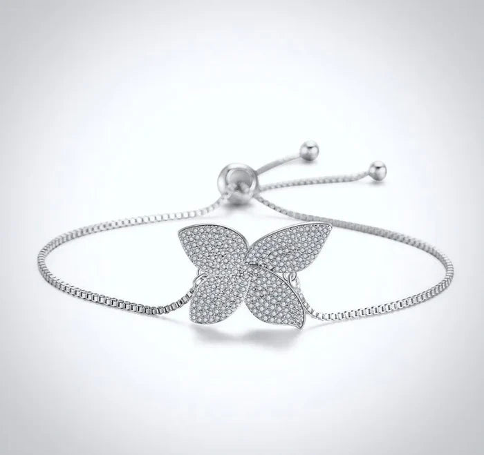 Wedding Jewelry - CZ Adjustable Bridal Bracelet - Available in Silver, Rose Gold and Yellow Gold